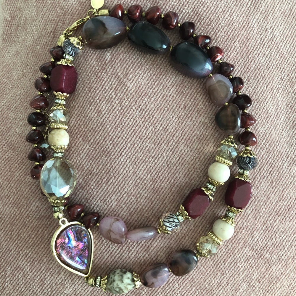 Sara Bella Necklace - lavender & crystal stones